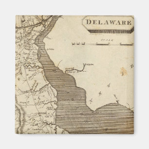 Aimant Carte du Delaware par Arrowsmith