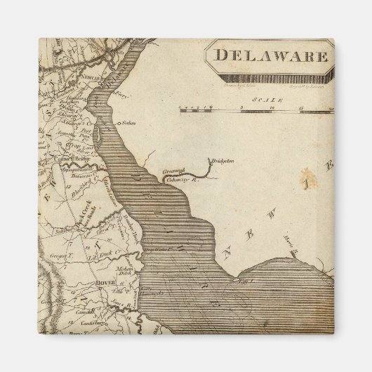 Aimant Carte du Delaware par Arrowsmith (Devant)