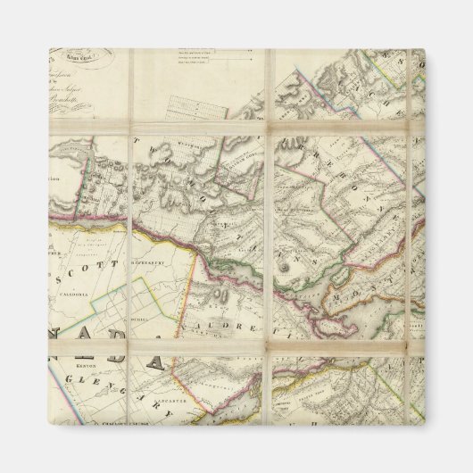 Aimant Carte du district de Montréal, Bas-Canada (Devant)