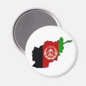 Aimant Carte du drapeau afghan (Recto/Verso)