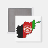 Aimant Carte du drapeau afghan (Recto/Verso)