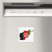 Aimant Carte du drapeau afghan (In Situ (Lave-vaisselle))