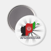 Aimant Carte du drapeau afghan 2.0 (Recto/Verso)