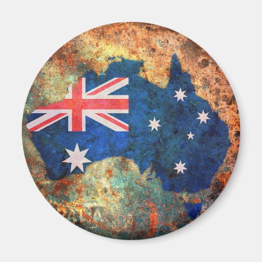 Aimant Carte du drapeau australien (Devant)