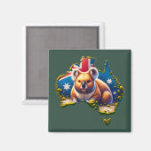 Aimant Carte du drapeau australien Koala Bear (Recto/Verso)