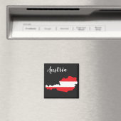 Aimant Carte du drapeau autrichien (In Situ (Lave-vaisselle))