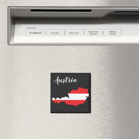 Aimant Carte du drapeau autrichien (In Situ (Lave-vaisselle))