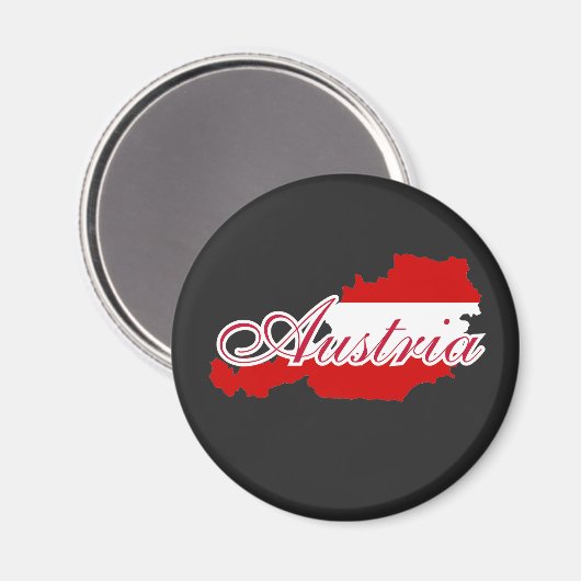 Aimant Carte du drapeau autrichien (Recto/Verso)