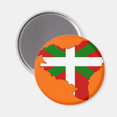 Aimant Carte du drapeau basque (Recto/Verso)