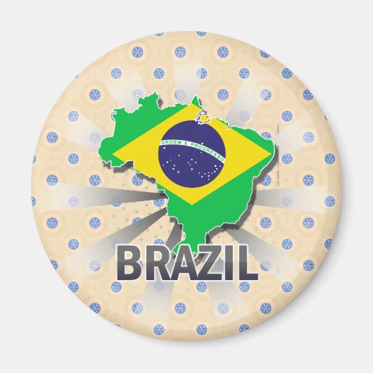Aimant Carte du drapeau brésilien 2.0 (Devant)