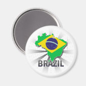Aimant Carte du drapeau brésilien 2.0 (Recto/Verso)