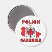 Aimant Carte du drapeau canadien polonais (Recto/Verso)