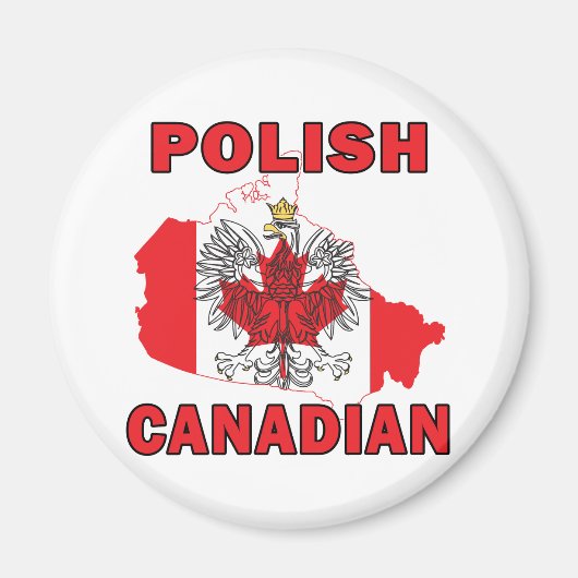 Aimant Carte du drapeau canadien polonais (Devant)