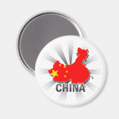 Aimant Carte du drapeau chinois 2.0 (Recto/Verso)