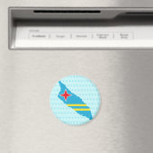 Aimant Carte du drapeau d'Aruba taille réelle (In Situ (Lave-vaisselle))