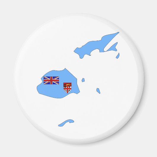 Aimant Carte du drapeau de Fidji pleine taille (Devant)