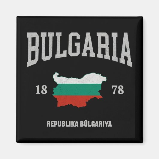 Aimant Carte du drapeau de la Bulgarie (Devant)