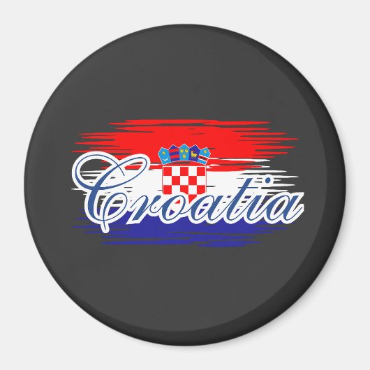 Aimant Carte du drapeau de la Croatie (Devant)