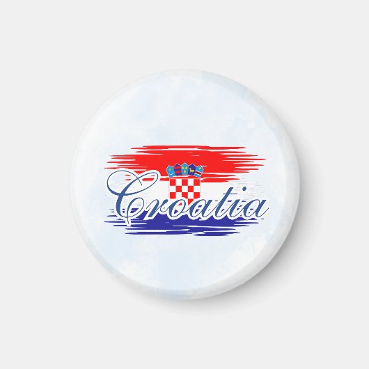 Aimant Carte du drapeau de la Croatie (Devant)