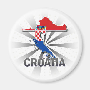 Aimant Carte du drapeau de la Croatie 2.0