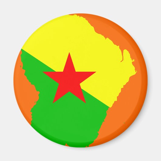 Aimant Carte du drapeau de la Guyane française (Devant)