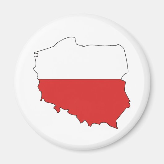Aimant Carte du drapeau de la Pologne pleine taille (Devant)