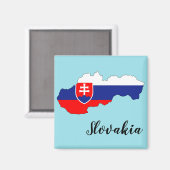 Aimant Carte du drapeau de la Slovaquie (Recto/Verso)