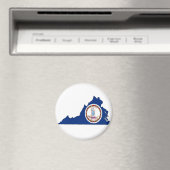 Aimant Carte du drapeau de la Virginie (In Situ (Lave-vaisselle))