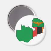 Aimant Carte du drapeau de la Zambie (Recto/Verso)