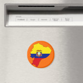 Aimant Carte du drapeau de l'Équateur (In Situ (Lave-vaisselle))