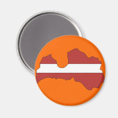 Aimant Carte du drapeau de Lettonie (Recto/Verso)