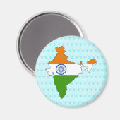 Aimant Carte du drapeau de l'Inde pleine taille (Recto/Verso)