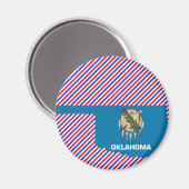 Aimant Carte du drapeau de l'Oklahoma (Recto/Verso)