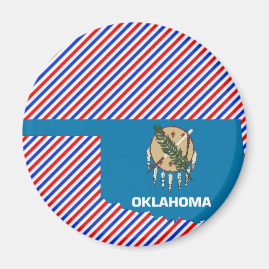 Aimant Carte du drapeau de l'Oklahoma (Devant)