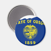 Aimant Carte du drapeau de l'Oregon (Recto/Verso)