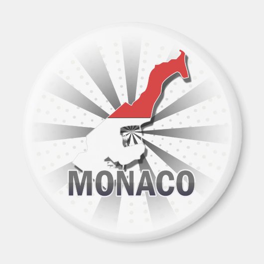 Aimant Carte du drapeau de Monaco 2.0 (Devant)
