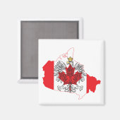 Aimant Carte du drapeau de Pologne Canada (Recto/Verso)