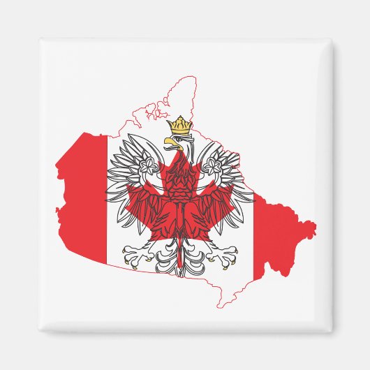Aimant Carte du drapeau de Pologne Canada (Devant)
