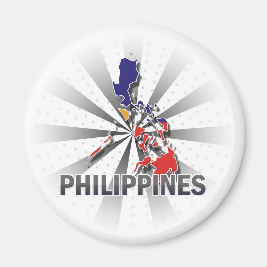 Aimant Carte du drapeau des Philippines 2.0 (Devant)