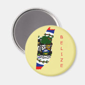 Aimant Carte du drapeau du Belize (Recto/Verso)