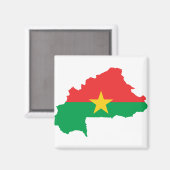 Aimant Carte du drapeau du Burkina Faso BF (Recto/Verso)