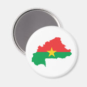 Aimant Carte du drapeau du Burkina Faso BF (Recto/Verso)