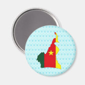 Aimant Carte du drapeau du Cameroun pleine taille (Recto/Verso)