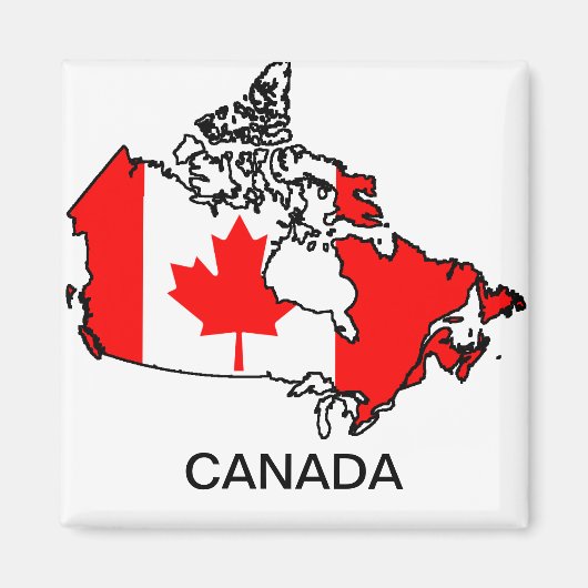 Aimant carte du drapeau du canada (Devant)