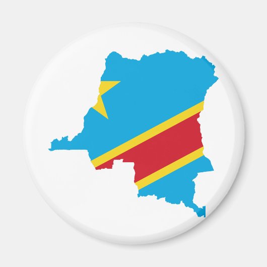 Aimant Carte du drapeau du Congo CD (Devant)