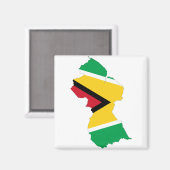 Aimant Carte du drapeau du Guyana (Recto/Verso)