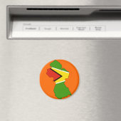 Aimant Carte du drapeau du Guyana (In Situ (Lave-vaisselle))