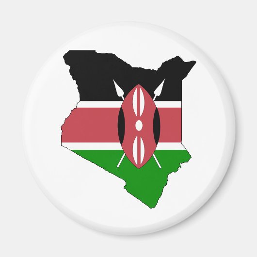 Aimant Carte du drapeau du Kenya grandeur nature (Devant)