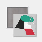 Aimant Carte du drapeau du Koweït (Recto/Verso)