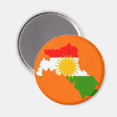 Aimant Carte du drapeau du Kurdistan (Recto/Verso)